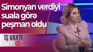 Erməni jurnalistin təxribatı: Simonyan verdiyi suala görə peşman oldu – İş vaxtı