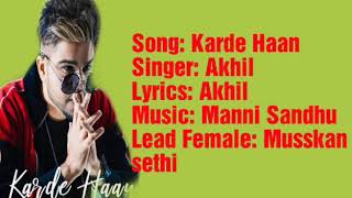 Karde Haan Akhil   song lyrics