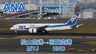 B787独特のエンジン音＆油圧ポンプ音