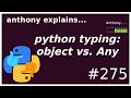 python typing: object vs Any (intermediate) anthony explains #275