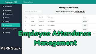 Employee Attendance Management System | React & Node.js MERN Stack Project