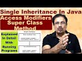 Single Inheritance In Java Simple Program | How To Call Super Class Method In Java |Protected Member