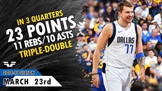 Luka Doncic Triple-Double - 2019.03.23 - Mavs vs Warriors - 23 Pts, 11 Rebs, 10 Asts