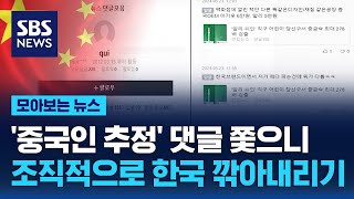 '중국인 추정' 댓글 쫓으니…조직적으로 한국 깎아내리기 / SBS / 모아보는 뉴스