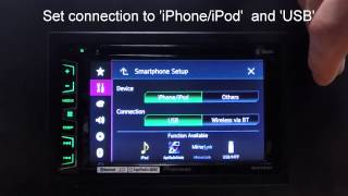 Pioneer: AVH-X2700BT, AVH-X3700DAB, AVH-X5700DAB How to connect iPhone for AppRadio mode via USB