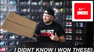 UNBOXING I DIDN’T KNOW I WON THESE OFF THE SNKRS APP!