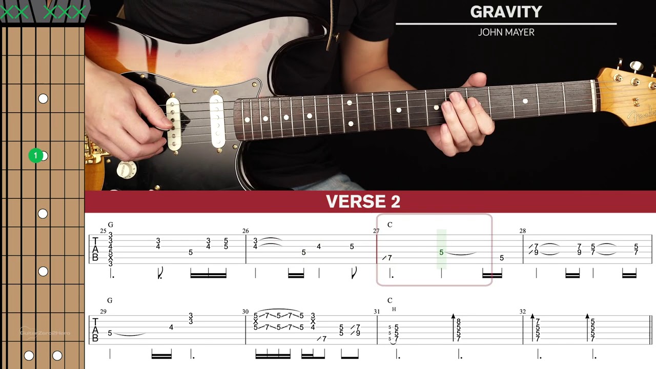 John Mayer Gravity Easy Guitar Sheetmusicdirectcom