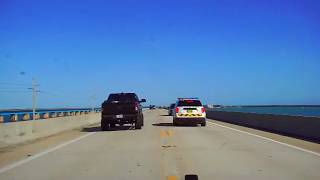 Dodge Ram Driver Jumps Off 7-Mile Bridge in Florida Keys Chase! | Florida Highway Patrol