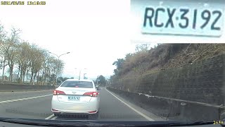 租賃車RCX-3192號違規跨越雙白線變換車道