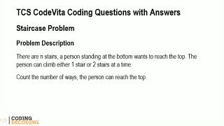 TCS CodeVita Python Coding Question *Staircase Problem* Answer #tcscodevita #tcs #python #coding