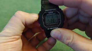 how to set the time on a Casio g-shock DW 5600e