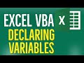 Excel VBA Tutorial for Beginners 35 - Declaring Variables and Using them in VBA