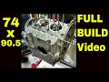 FULL BUILD  - VW Engine flat 4 - Start to finish - 1904cc 74 stroke -  type 1 - Bulletproof