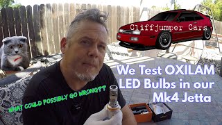 We Test OXILAM LED Light Bulbs in our VW Mk4 E-Code Headlights