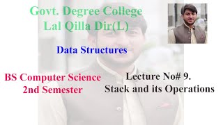 Data Structures Lecture No 9. Stack and its Operations