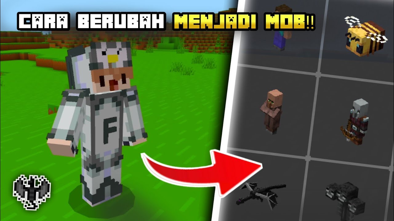 Cara Berubah Menjadi Mobs DI MINECRAFT!! - SUPPORT MCPE 1.21+ - YouTube