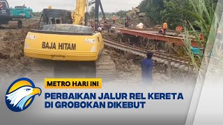 Perbaikan Jalur Rel Kereta di Grobokan Dikebut, Perjalanan KA Masih Tertunda