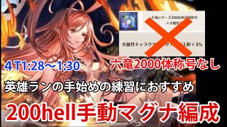 【グラブル】2025年 水古戦場200hell手動 マグナ編成　1:28~1:30　六竜2000体称号なし向け[GBF]