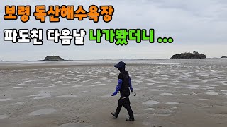 보령 독산해수욕장 파도친 다음날 나가봤더니 ...