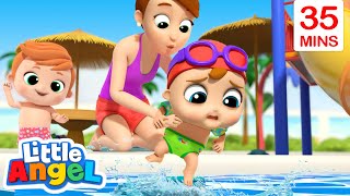 Learning How To Swim! + More | Little Angel Kids Songs & Nursery Rhymes