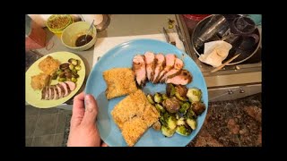 Pork Tenderloin and Brussels Sprouts - minimal editing - home cooking