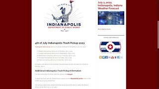 Indianapolis Trash Pickup on Slide Schedule 4th of July 2023