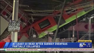 Mexico City metro overpass collapses onto road; 23 dead