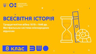 8 клас. Всесвітня історія. Тридцятилітня війна 1618—1648рр.Вестфальська система міжнародних відносин