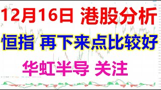 港股分析：恒生指数再下来点比较好！华虹半导体关注！美团 恒生指数 阿里巴巴 腾讯 碧桂园 泡泡玛特 中芯国际 小鹏汽车 理想 蔚来 吉利汽车 华虹半导体 #港股 【12月16日】