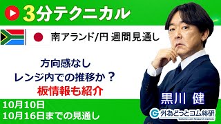 南アフリカランド/円見通し「方向感なし ,レンジ内での推移か？」見通しズバリ！3分テクニカル分析 週間見通し　2023年10月10日