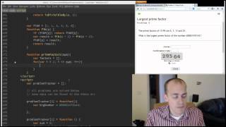 Tutorial JavaScript ~ B and C Project Euler Problem 3 Javascript