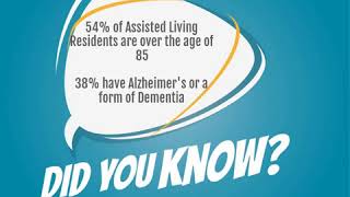 54% of Assisted Living Residents are over the age of 85  38% have Alzheimer's or a form of Dementia