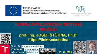 Teorie spalovacích motorů QTS 2022/23 Mazání