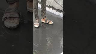 Special footwear for bituminous waterproofing works construction videos