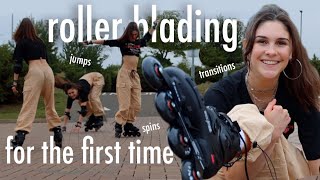 Learning to Roller Blade for the First Time - Inline Skating Tricks for Beginners (Flying Eagle F5S)