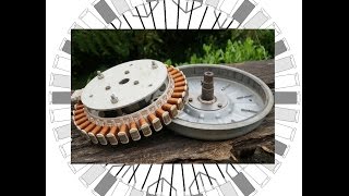 How to rewire/rebuild a washing machine motor to make a generator or brushless motor