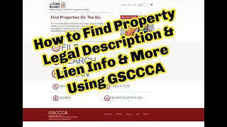 How to Find Property Info Using GSCCCA