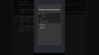 Swapping Two Numbers Using Arithmetic Operations In Python Programming