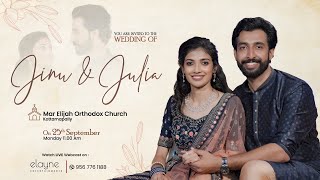 Wedding Ceremony | Jinu \u0026 Julia | Mar Elijah Orthodox Church Kottampally - LIVE