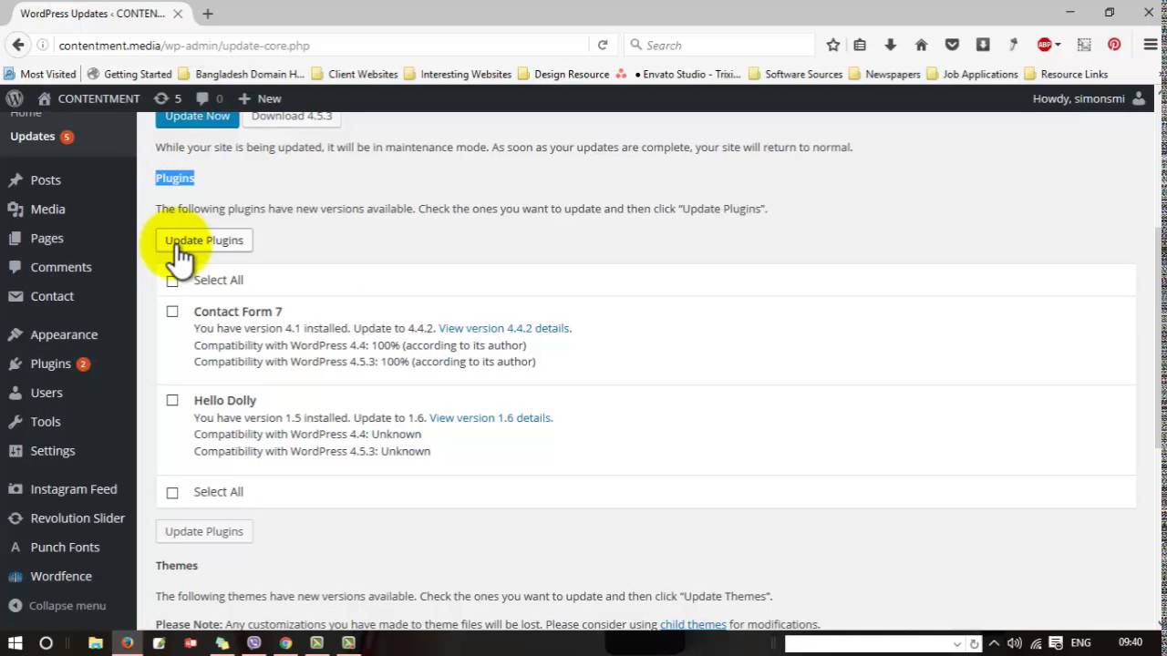 Applying Wordpress Updates Tutorial Youtube