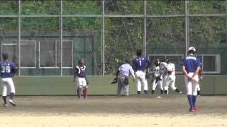 八尾BCvs大阪経済大学3回表　OP戦　2014-10-12