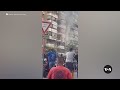 smoke pours from beirut building after explosion voa news