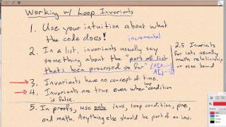 Loop Invariant Tips