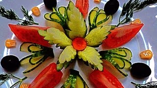 HOW TO MAKE CUCUMBER FLOWER - ART IN CUCUMBER & VEGETABLES CARVING/ CUCUMBER CARVING