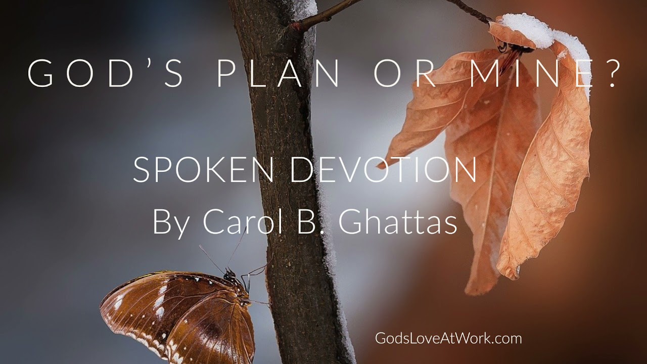 His Plans Or Mine? By Guest Writer Carol B. Ghattas - YouTube