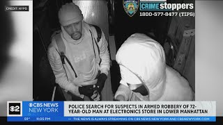 Police searching for suspects in armed robbery inside electronics store in Lower Manhattan