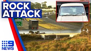 Spate of rock-throwing incidents on Victorian freeway sparks investigation | 9 News Australia