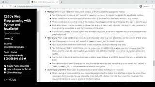CS50's Web programming with python and javascript course Project 3 Mail