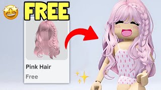 HURRY! GET FREE PINK HAIR ON ROBLOX!