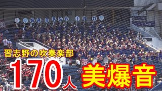 習高吹奏楽部170人の美爆音　4年ぶりの声出し解禁応援メドレー曲名入